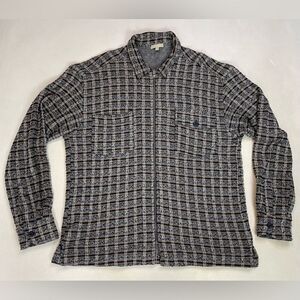 UNKNWN Tweed Shacket Full Zip Shirt Jacket Men Large Multicolor Long Sleeve